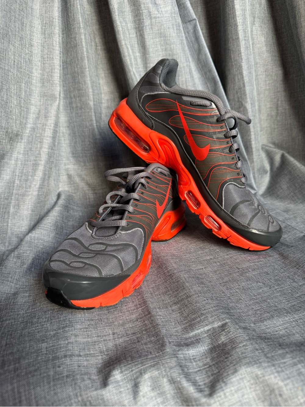 Nike Air Max Sneakers in Gray and Bright Orange